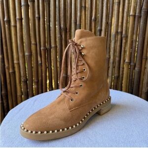STUART WEITZMANN lace up suede boots